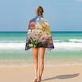 thumbnail image 4 of Watercolor Wildflowers Beach Towel, Microfiber Beach TowelsAbsorbent, Compact, Beach Blanket, Lightweight Towel for The Swimming, 4 of 7