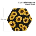 thumbnail image 2 of Honeii Sunflower 6 print Leather Coaster Set of 4, ideal for safeguarding your furniture from drinks spills and effortless cleanup-Hexagon, 2 of 6