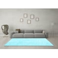 thumbnail image 3 of Ahgly Company Machine Washable Indoor Rectangle Solid Light Blue Modern Area Rugs, 5' x 8', 3 of 4