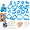 thumbnail image 2 of Speravity Paquete de 118 juego de rebanadoras de arcilla, accesorios para niños, dispositivo rebanador, molde para pendientes de plástico, Kits y herramientas para tallar Azul, 2 of 6