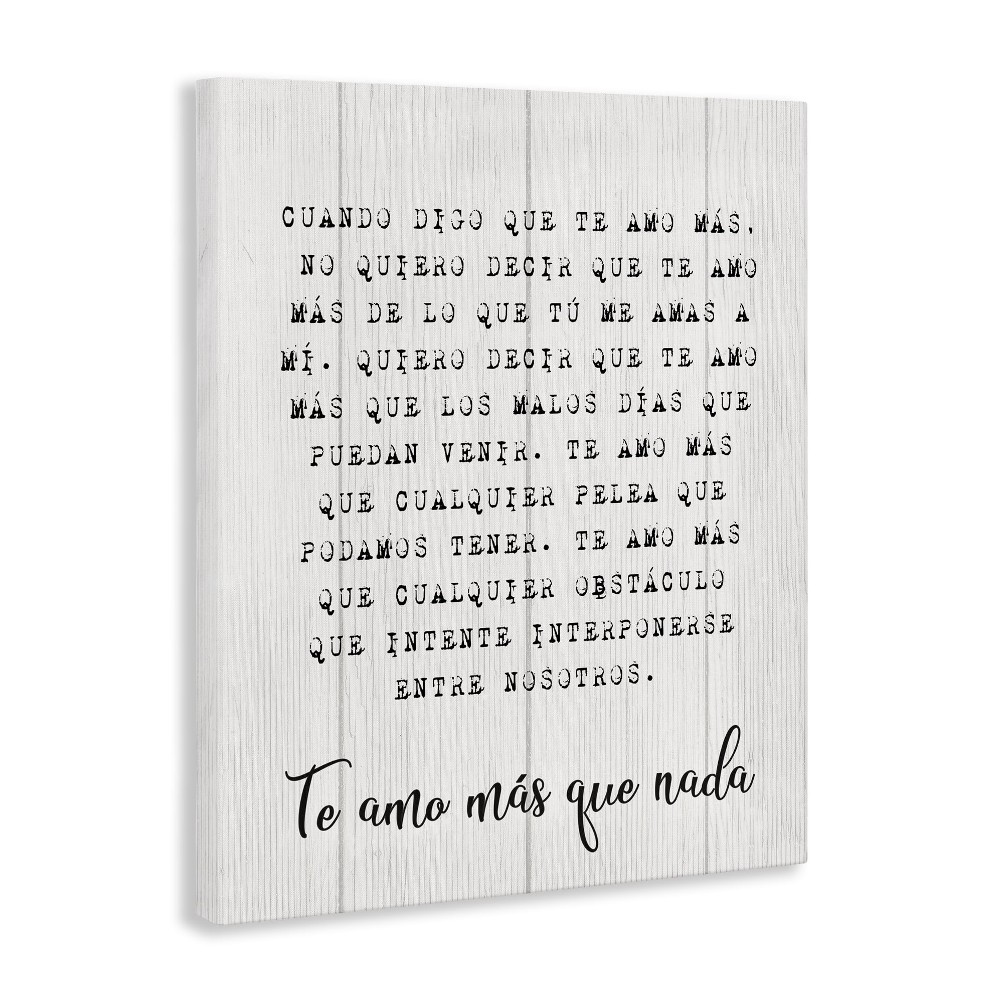 Stupell Industries Te Amo Sin Límites Inspirational Quotes & Sayings Painting Wrapped Canvas Art Print Wall Art, 30 x 40