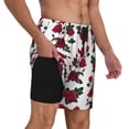thumbnail image 3 of Haiem Rose Flowers Mens Swim Trunks with Compression Liner 2 in 1 Swimming Shorts Stretch Swimwear Quick Dry,Board Shorts-X-Large, 3 of 9