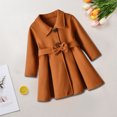 thumbnail image 7 of Odeerbi Kids Girls Winter Wool Coat Bow Dress Coat Winter Jackets Button Peacoat Toddler Lie Fallow Clothes Outwear Brown 7-8 Years, 7 of 7