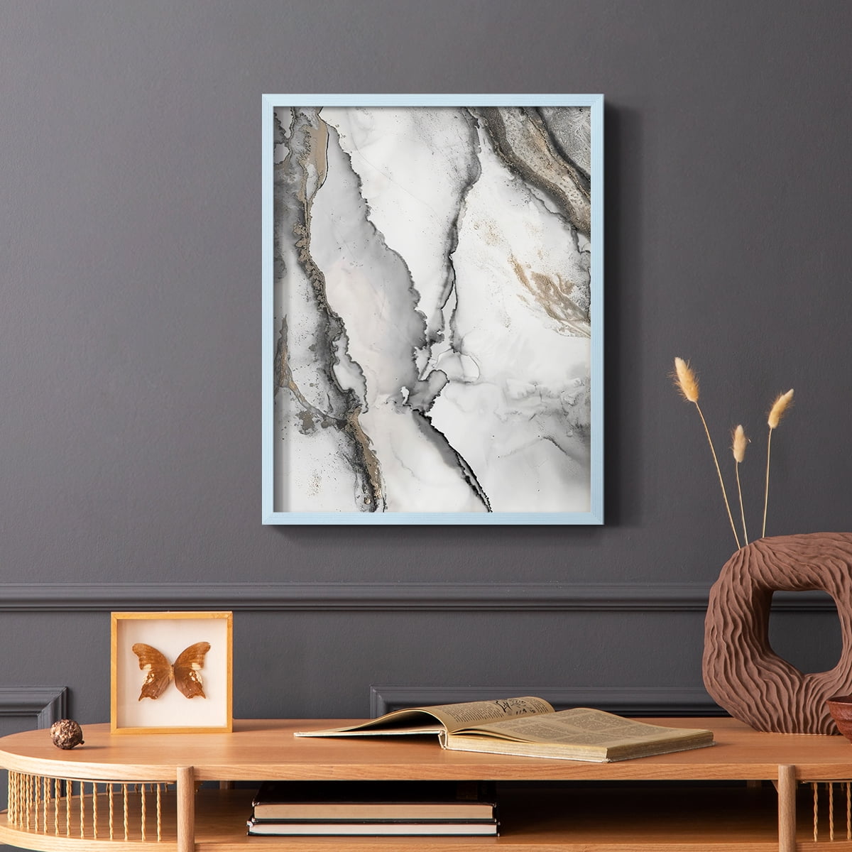 Abstract Ink Fantasy I in Paper Solid Wood 11 x 14 Framed Print