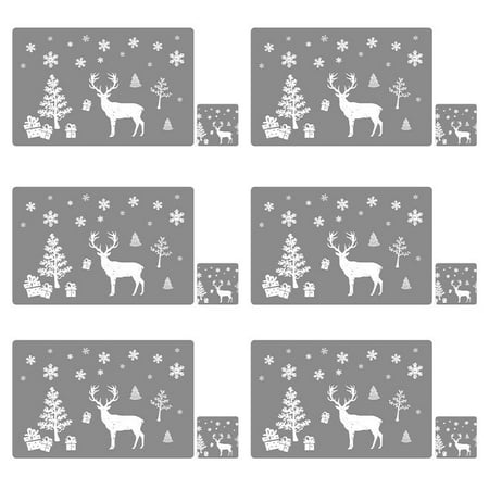 

Christmas Dining Table Mats Set PVC Printing Placemats and Coasters