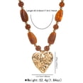 thumbnail image 2 of Firefly Hope Women Chunky Statement Choker Necklace, Colorful Resin & Acrylic Beaded with Gold Puffy Heart, Trendy Fashion Jewelry, Dark Green, 2 of 5