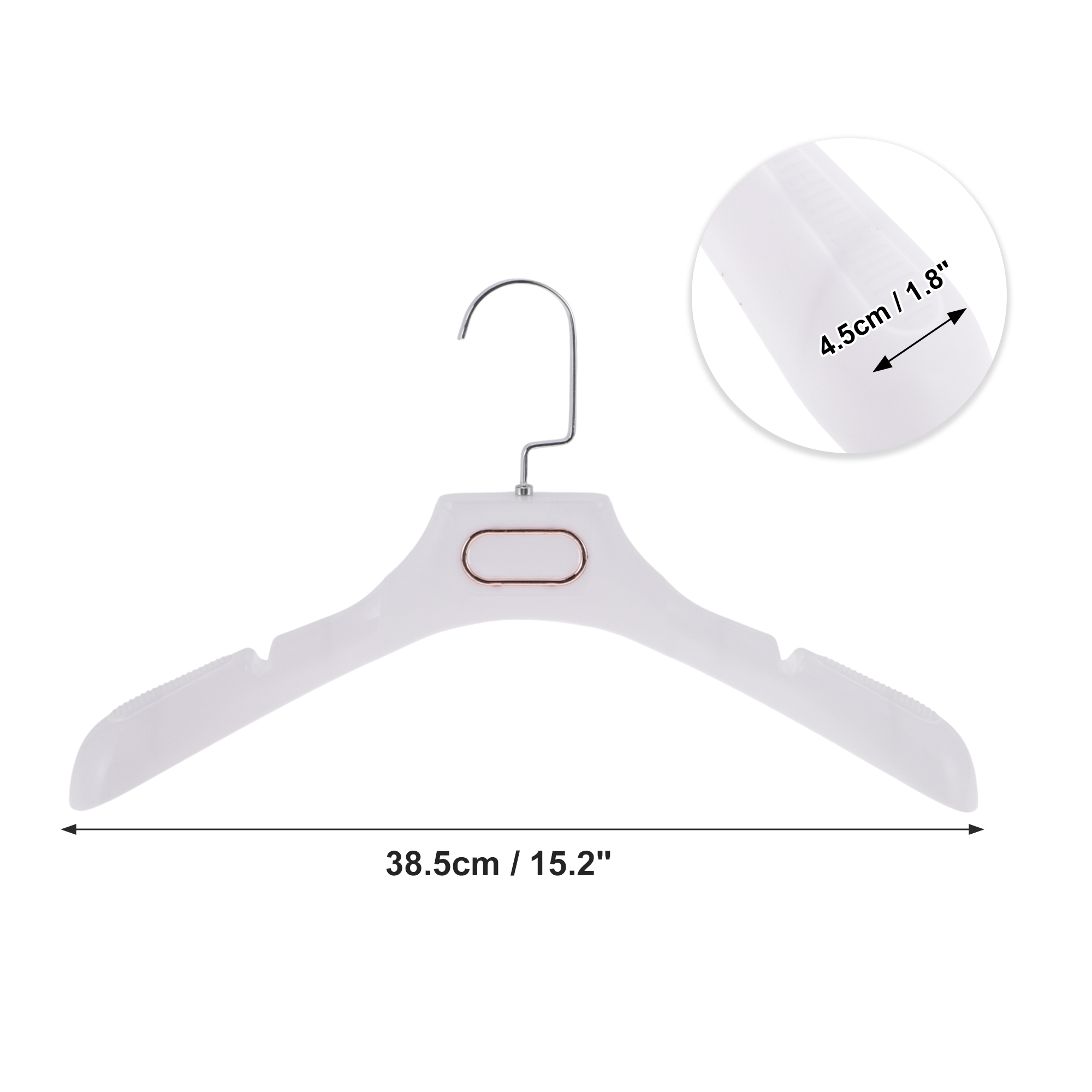 Unique Bargains 4 Pcs Clothes Hanger Space-saving Flat Hook Garment Hanger White