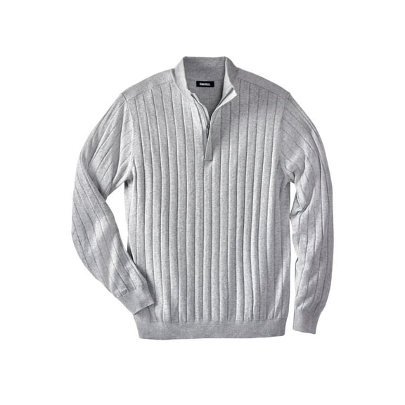 KingSize Men's Big & Tall Quarter Zip Mock Neck Lightweight Sweater