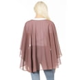 thumbnail image 2 of Sakkas Anya Women's Soft Chiffon Wedding Bridesmaid Bridal Cape Wrap Bolero Shrug - Plum - One Size, 2 of 5