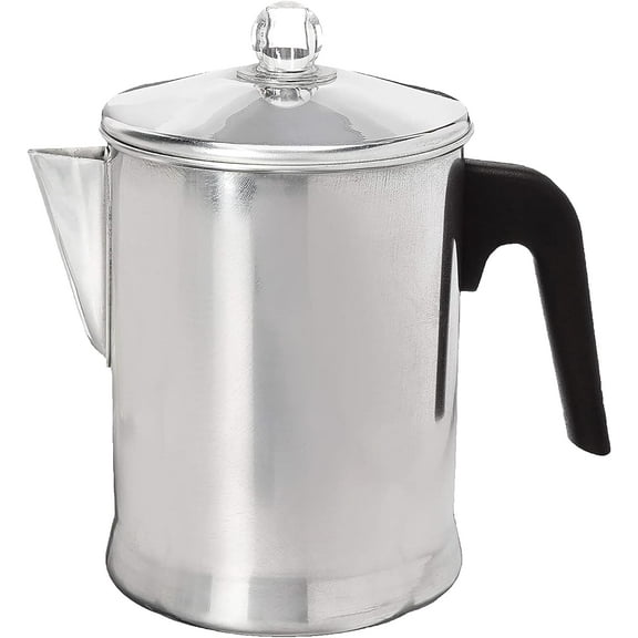 Today Aluminum Stove Top Percolator Maker Durable, Brew Coffee On Stovetop, 9 Cup, Silver
