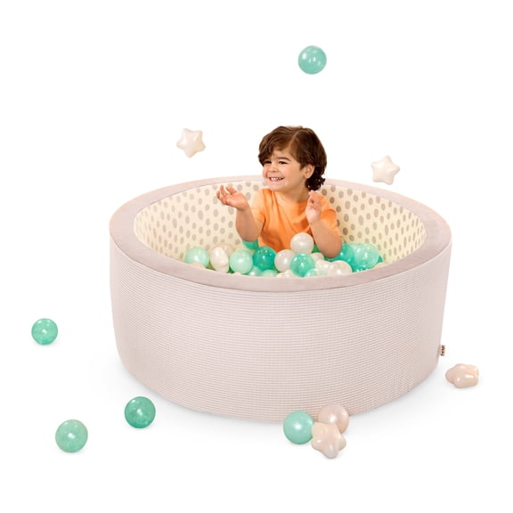 Battat Hop in Ball Pit Cozy Colors Foam Ball Pit with 65  Balls and Washable Cover, Toddler and Indoor Preschool Toys