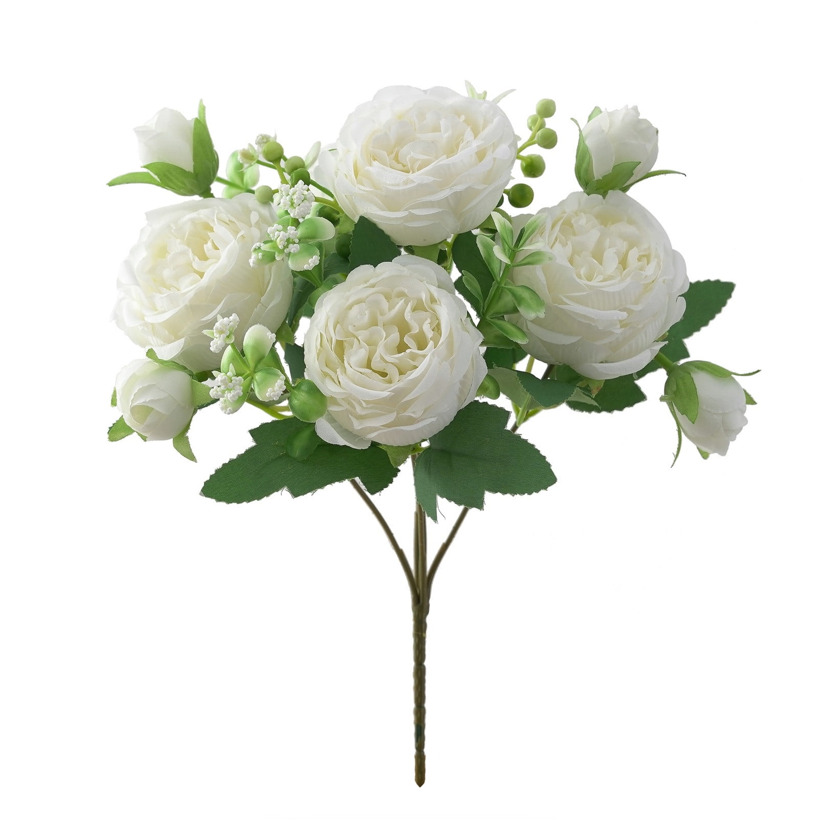 Wzzjkit Artificial Fake Flowers Plant, Rose Bouquet Look Real Silk Flowers for Outside Planter Front Door Porch Patio Yard Spring Summer Decoration, Artificial Flowers for Outdoors