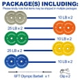 thumbnail image 6 of BalanceFrom Olympic Bumper Plate Weight Plate with Steel Hub, Color Coded, 260 lbs Set with 6FT Olympic Barbell and Clips, Multiple Packages, 6 of 14