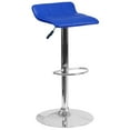 thumbnail image 1 of Contemporary Blue Vinyl Adjustable Height Barstool with Quilted Wave Seat and Chrome Base, 1 of 6