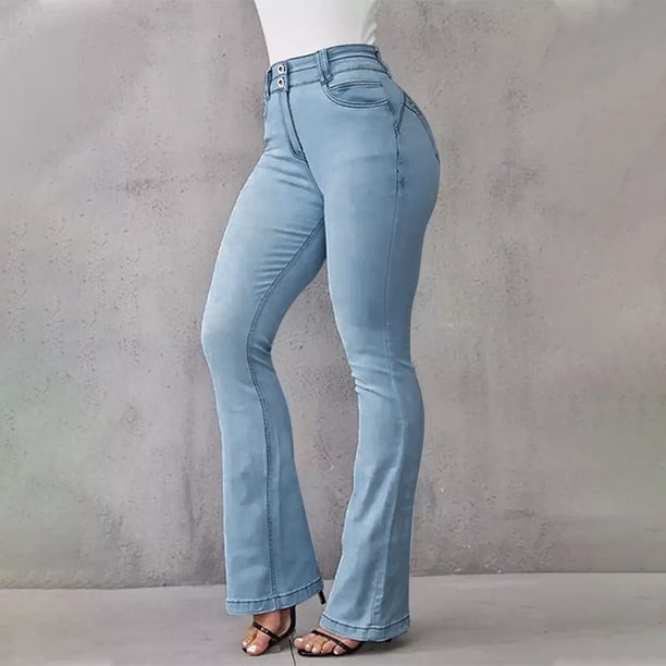 WILLBEST Pantalones Mujer Pantalones Vaqueros de Mujer, de Cintura Alta, Elásticos, Cómodos, Informales, Con Bolsillos, Corte Clásico, Pierna Ajustada a La Moda. XXXXL