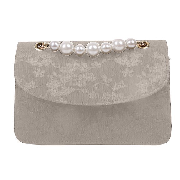 New bag women's fashion Pearl handbag chain shoulder crossbody bag - apricot