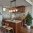 thumbnail image 6 of 3-Light Farmhouse Pendant Light with Seeded Glass, Adjustable Height Kitchen Island Lighting, Rustic Wood Chandelier for Dining Room, 6 of 9