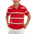 thumbnail image 1 of Odeerbi Camisas de Golf de Chicos Botón de Solapa A Rayas Camisas de Tenis de Manga Corta Uniforme Escolar, 1 of 5