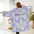 thumbnail image 3 of (2-Pack) THREE POODLE Wearable Blanket Hoodie, Oversized Sherpa Fleece Sweatshirt Blanket with Large Hood and Handy Pocket, A Cozy Gift for Couples & Best Friends, 3 of 8