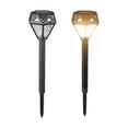 thumbnail image 2 of Xecvkr Solar Powered Ground Spike Light, Outdoor Garden Decorative LED Lamp, White Warm Light, Black, IP65 Waterproof, Automatic On/Off, 2 of 7