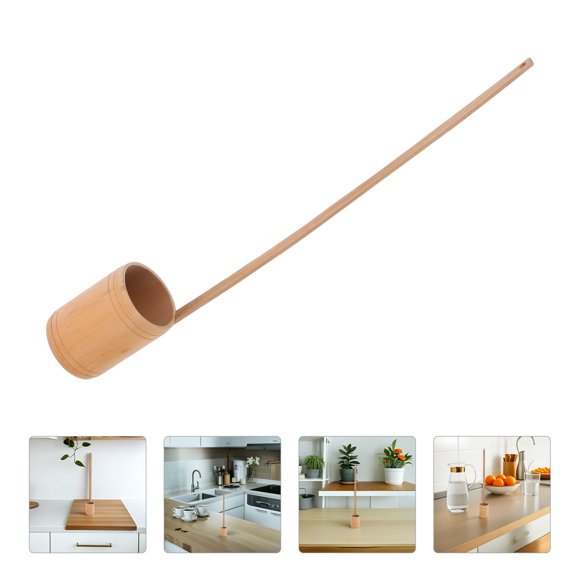 OUNONA Cuillères de Cuisson en Bambou avec Manche en Bois pour Cuisine Traditionnelle Chinoise Lot de 1
