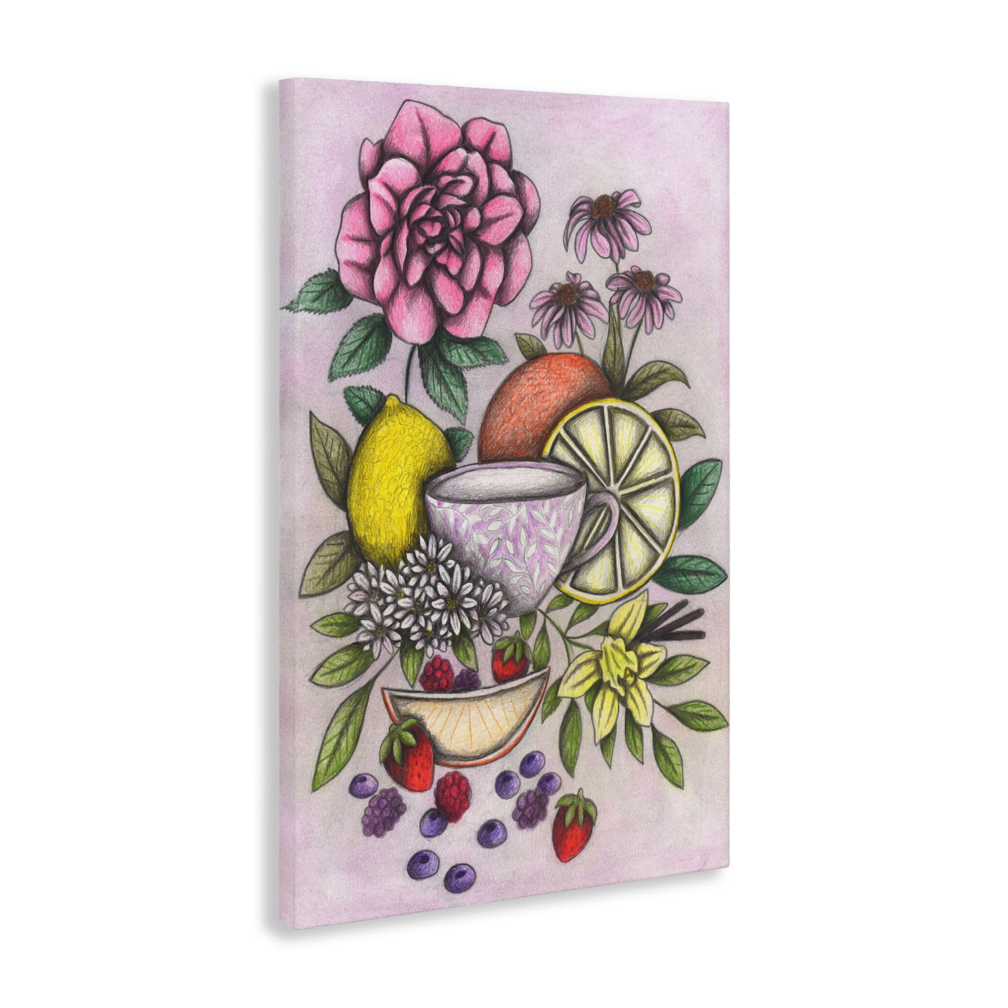 Rococo Tea with Fruits Canvas Wall Art, design by Cecilia Battaini