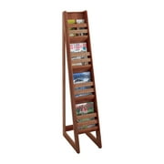 Bamboo Magazine Floor Display 4 Pocket-Finish:Cherry
