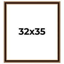 32x35 Frame Gold Brown Plein Air Vintage Solid Wood Picture Frame | 1.75 Inches Moulding Width |