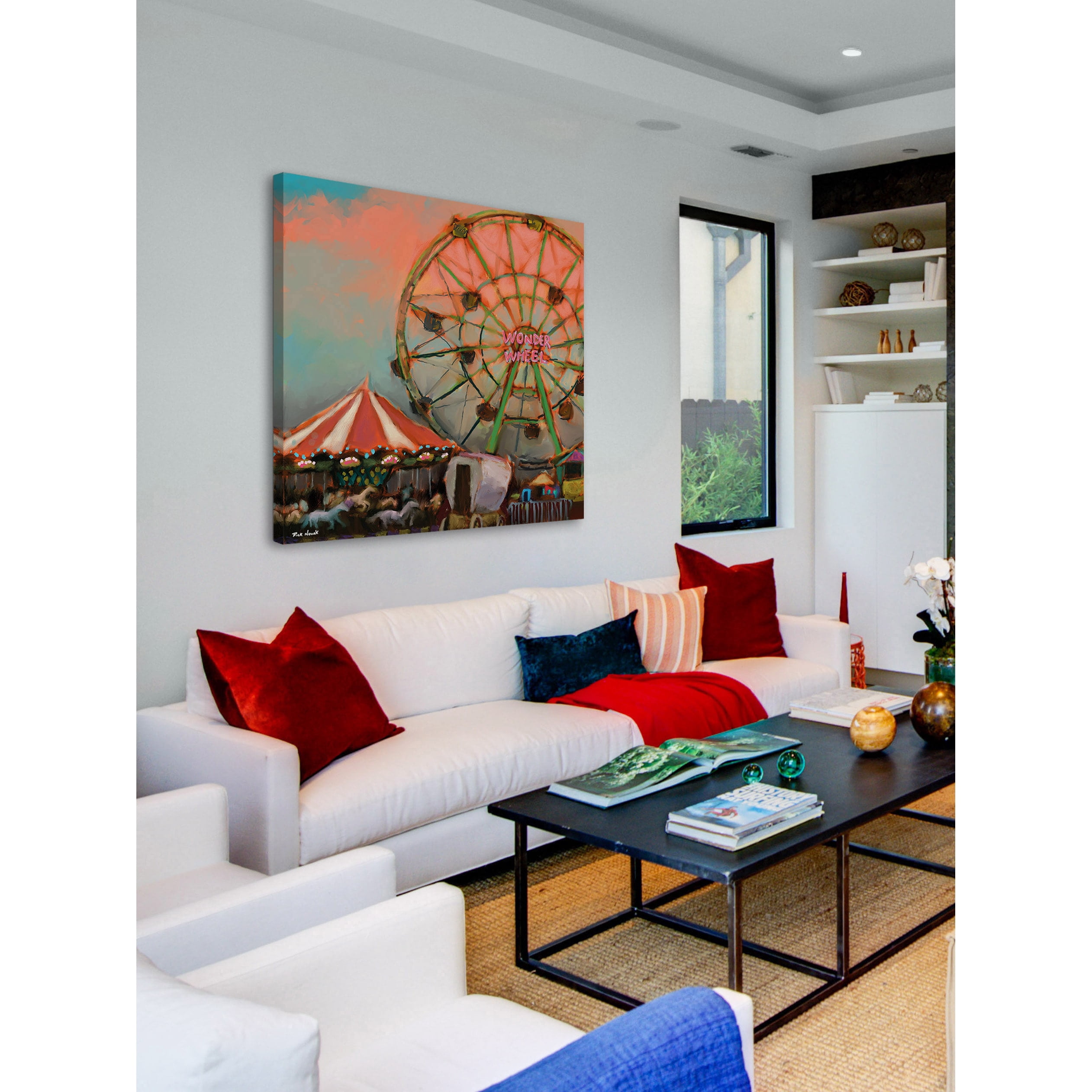 Marmont Hill "Wonder Wheel" by Rick Novak Painting Print on Wrapped Canvas