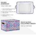 thumbnail image 2 of Large Foldable Storage Bin Mermaid Fish Scale Fabric Storage Baskets Collapsible Decorative Baskets Organizing Basket Bin with PU Handles for Shelves Home Closet Living Room-2Pack Decor Gifts, 2 of 7