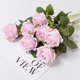 thumbnail image 1 of Xiao Hua Ramo de rosas artificiales de terciopelo de seda de 10 piezas con tallo largo, ideal para decoración de bodas, jardines y casas (rosa), 1 of 5