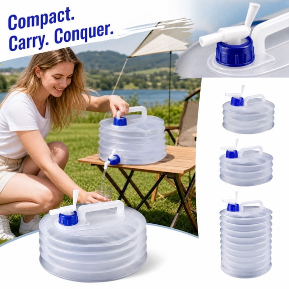 Portable Collapsible Water Container with Spigot,Food Grade Material, for Camping, Hiking, Outdoor Storage B