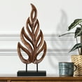 thumbnail image 4 of Decozen Home Decor Handmade Wooden Sculpture in Leaf Design Acacia Wood, 4 of 7
