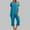 Dark Blue #1, variant on Xihbxyly Women's Pajama Set Cute Printed Round Neck Short Sleeve Top and Long Pants Sleepwear Pjs Sets with Pockets Loungewear Summer Outfits Blue S