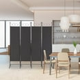 thumbnail image 2 of Karl home Room Divider, 4 Panel Folding Partition Privacy Screens, Portable Freestanding Polyester Wall Divider for Office,Room,Restaurant Separation, 65" W X 69" H (Black), 2 of 14