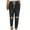 Black, variant on asdoklhq Women's Plus Size Pants,Women Solid Color Hole Low Waist Jeans Flares Ankle Pants Trouser