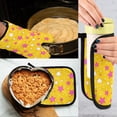thumbnail image 5 of Yayeee Oven Mitts and Pot Holder Set of 2 Heat Resistant Kitchen Gloves Baking Hot Pad, Pink Stars, 5 of 5