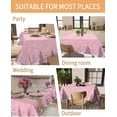 thumbnail image 3 of Christmas Snowman Tablecloth Waterproof for Round/Rectangle/Oval/Square Tablecloth 60x60 in Table Cloth Cover for Fall Baby Shower Christmas Wedding Party, Christmas Pink Snowflake, 3 of 6