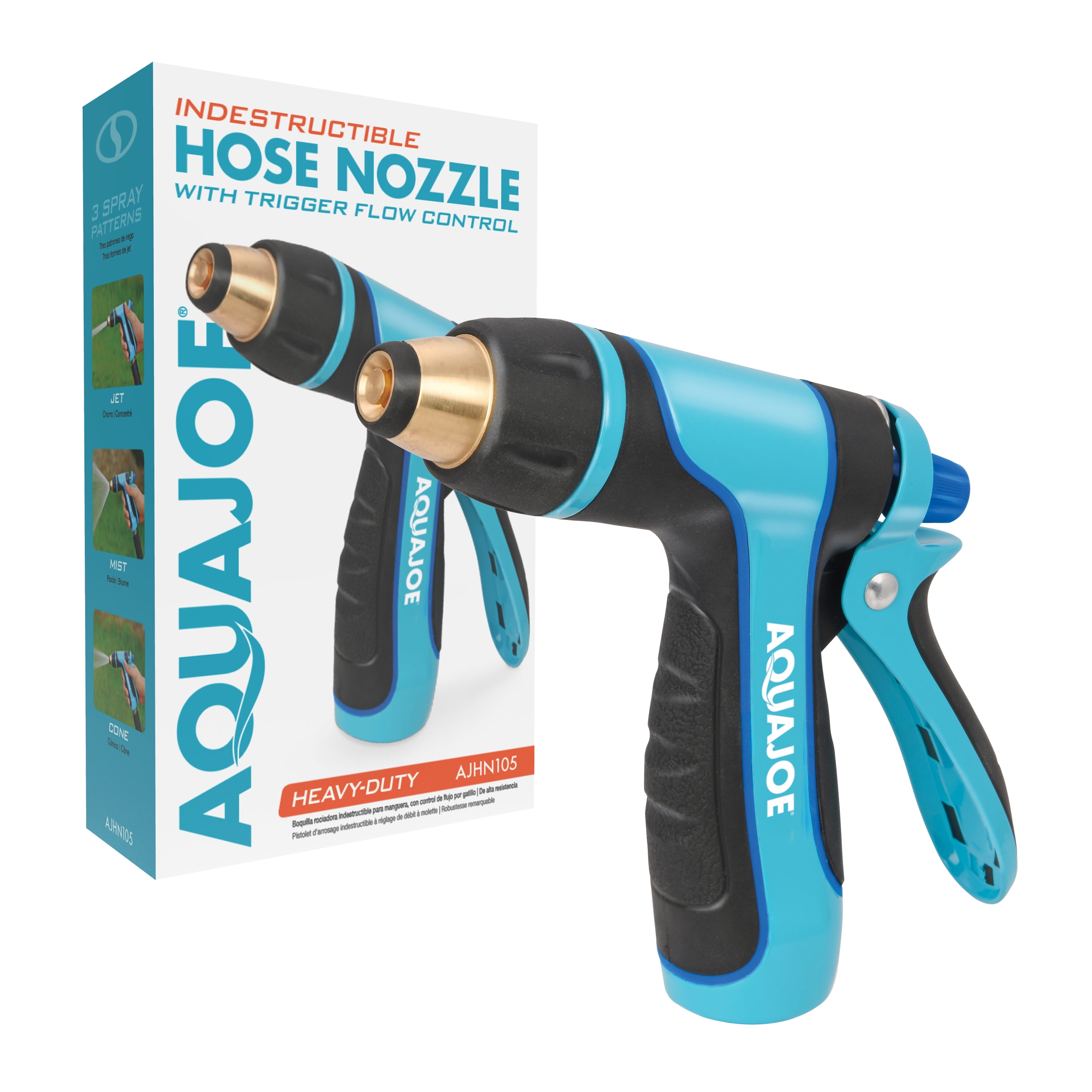 Aqua Joe Heavy Duty Indestructible Metal Multi Function Adjustable Hose Nozzle 