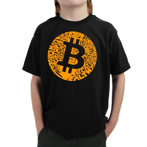 Boy's Word Art T-shirt - Bitcoin