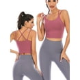 thumbnail image 2 of SAYFUT 4 Pack Womens Sports Bra Cross Back Bra Workout Bra Top Bralette Sexy Strappy Active Fitness Yoga Bras with Removable Padded Crop Tops, 2 of 8