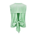 thumbnail image 4 of ClodeEU Women's Striped Crewneck Sleeveless Tank Top with Butterfly Back ,Solid Color Casual Summer Top Green,Women's Plus S, 4 of 6