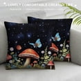 thumbnail image 3 of PHYHOO Red Mushroom Throw Pillow Cover Watercolor Butterfly Wild Plants Rustic Cushion Cover for Kids Teens Adults Starry Galaxy Glitter Stars Dreamy Cushion Case for Housewarming, 3 of 5