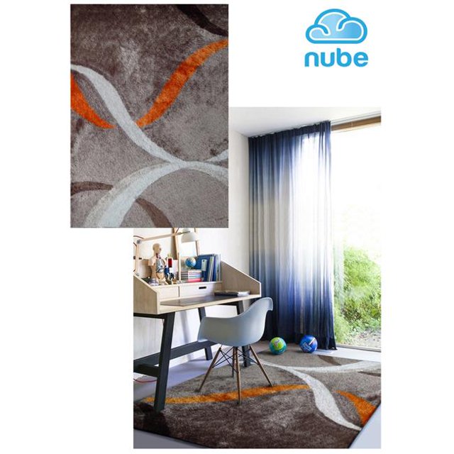 Amazing Rugs AC1016-23 2 x 3 ft. Aria Mocha & Rust Soft Pile Hand Tufted Shag Area Rug