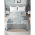 thumbnail image 4 of Blue Beige Flat Sheets Only Twin XL Size, Soft Breathable Bed Top Sheets for Mattress, Oil Painting Abstract Art Contemporary Luxury Bedding Flat Sheets for Home Hotel Bedroom Bed Protection, 4 of 9