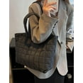 thumbnail image 3 of Kukuzhu Puffer Tote Bag Women Large Quilted Puffy Tote Bag Water-Resistant Down Cotton Padded Shoulder Bag Purse, 3 of 8