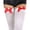 White/Red, variant on ToBeInStyle Women's Opaque Satin Bow Accent Thigh Highs - Black - Plus