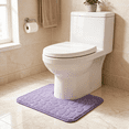 thumbnail image 5 of Bathroom Rugs Sets 2 Piece , Minimalist, Non Slip Washable Bath Mat and U-Shaped Toilet Rug (Blue), 5 of 7