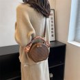 thumbnail image 3 of JM Bolso redondo pequeño portátil de diseño popular para mujeres en otoño e invierno, moderno y versátil, popular bolso de mensajero de un solo hombro ER, 3 of 5