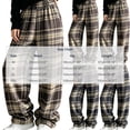 thumbnail image 2 of Kttectoa Womens Pants Plaid High Waist Wide Leg Long Pants Loose Baggy Cozy Thick Lounge Pants Fall Winter, 2 of 4